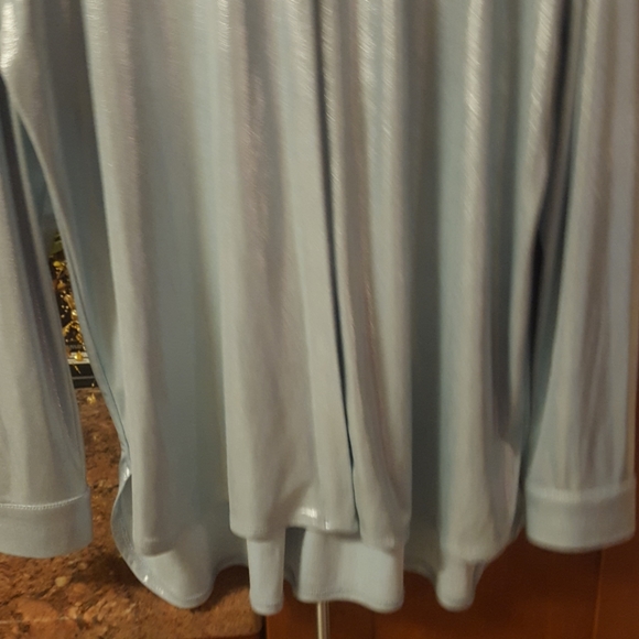 Inc. shimmery powder blue high-low dress blouse - Picture 3 of 4